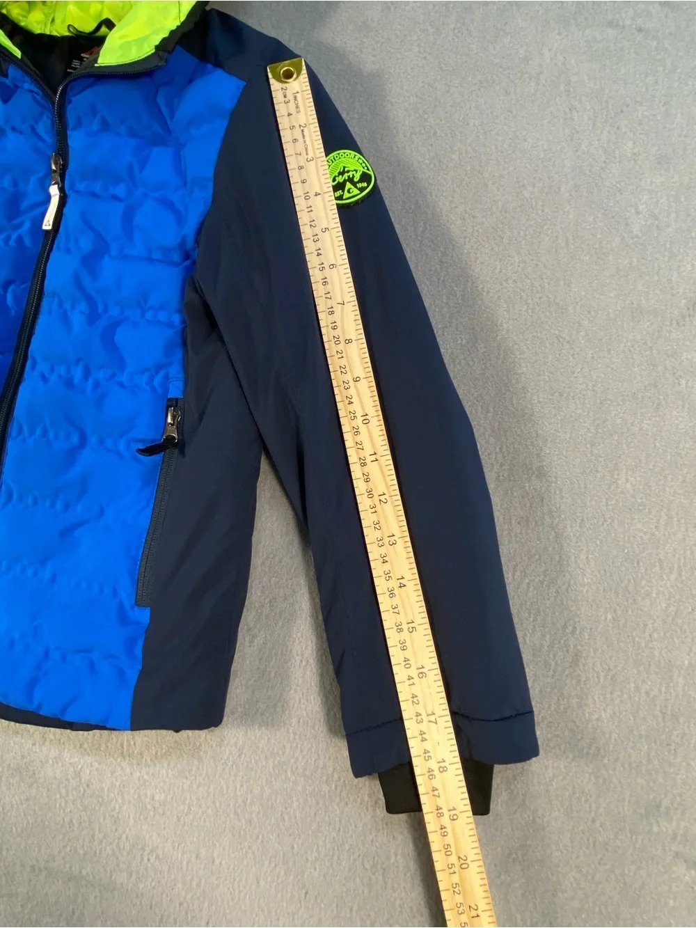 Gerry Boys’ Blue & Navy Long sleeves zip up Hooded Winter Jacket, size 7/8